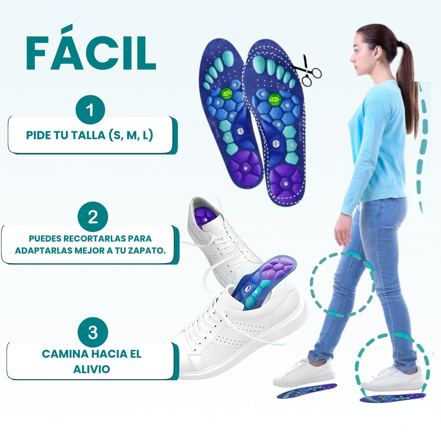 Calmasole™ Plantillas de Magnoterapia y Acupresión